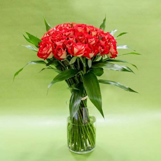 Μπουκέτο με δίχρωμα τριαντάφυλλα (κόκκινο - λευκό)