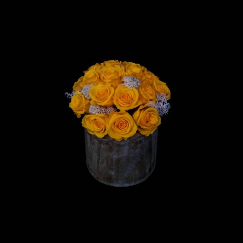 Κίτρινα forever roses σε κασπώ