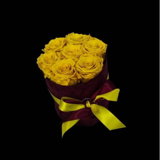 Κίτρινα forever roses σε κουτί